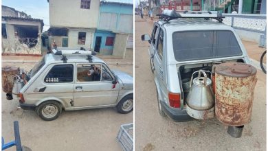 El vehículo ha sido modificado para funcionar pese a la falta de combustible en la Isla. (Foto © La Tijera-Facebook)