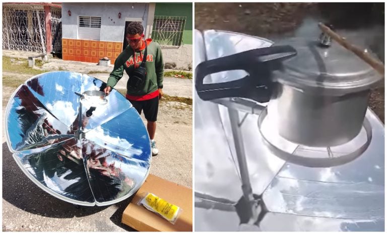 Cubano vende fogones solares para cocinar durante apagones