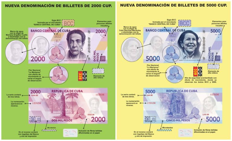 Banco Central de Cuba estrenará nuevos billetes de 2.000 y 5.000 CUP