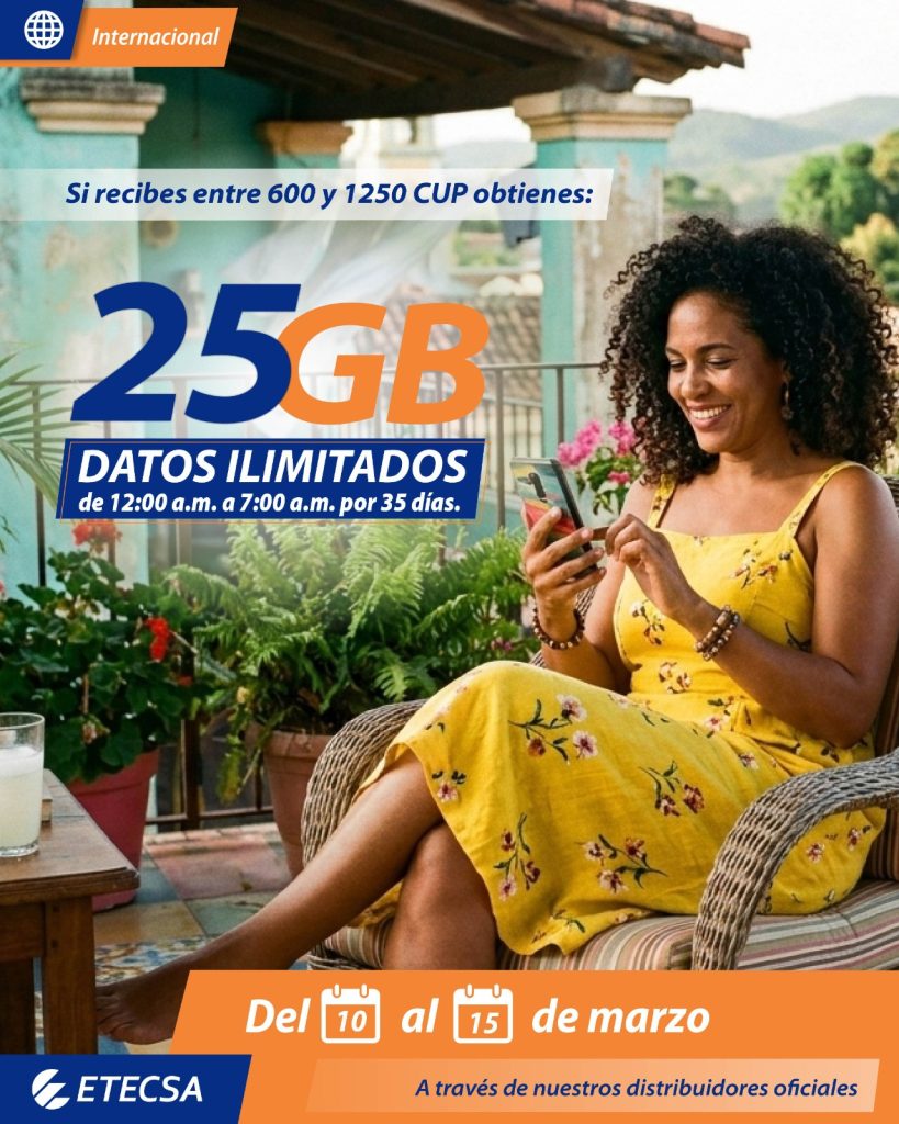 La promoción estará disponible solo por unos días. (Imagen © ETECSA)