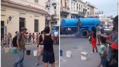 Protesta pacífica en La Habana por falta de agua. (Foto © Mario Vallejo-Facebook)