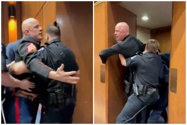 Veterano irrumpe en el Capitolio y protesta contra guerra en Irán