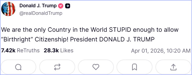 Trump se ventiló en su red social Truth Social