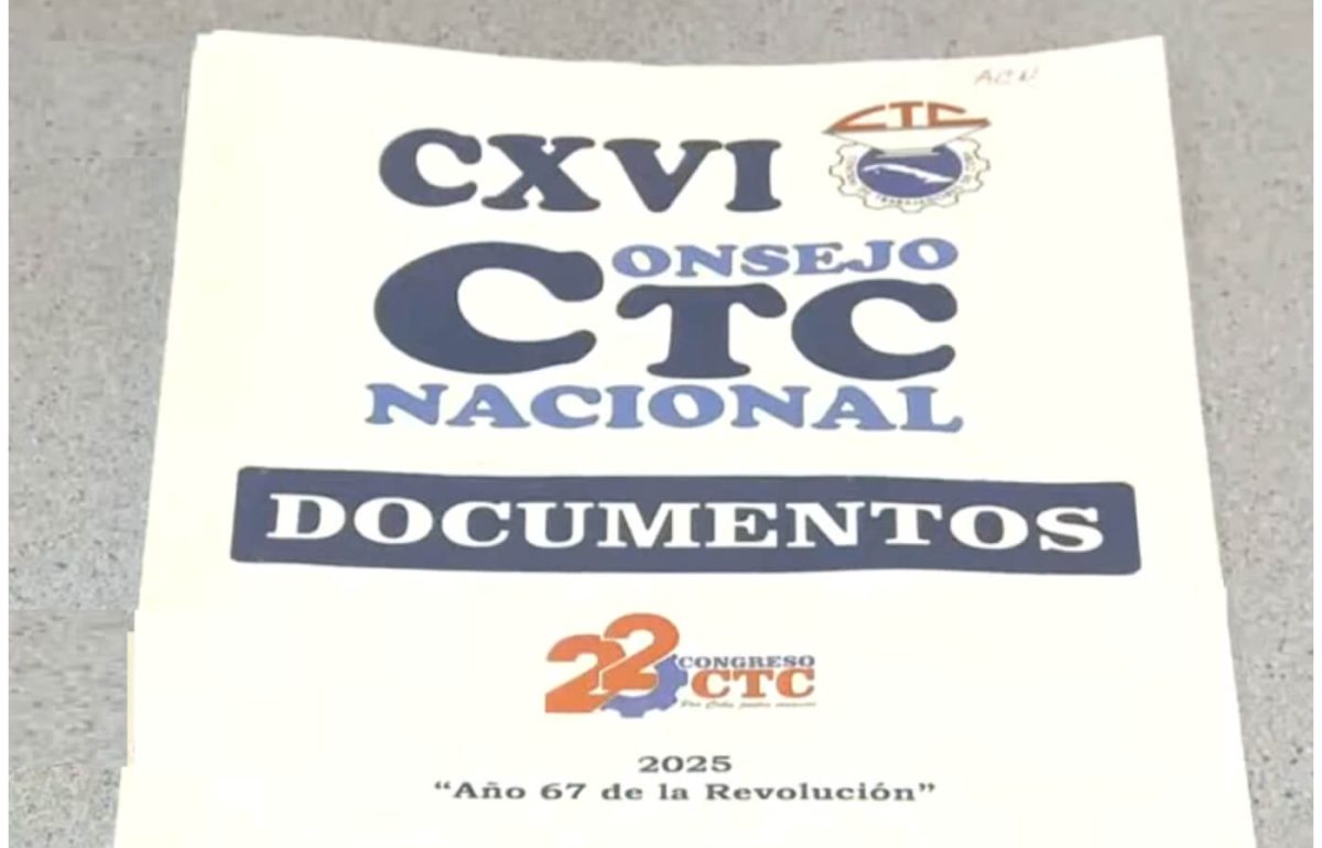 Imagen de referencia de evento de la Central de Trabajadores de Cuba. (Captura de pantalla © Canal Caribe- YouTube)