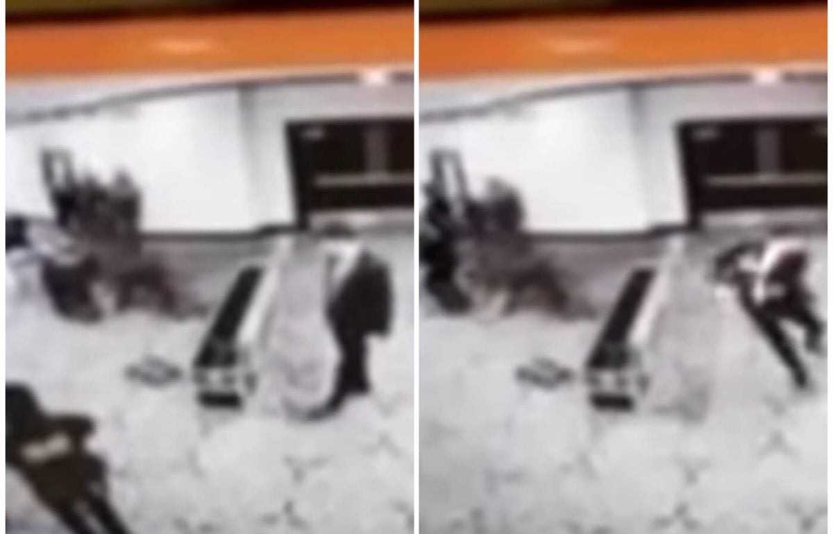 El video muestra el momento en que uno de los agentes recibe un disparo. (Captura de pantalla © USA Today- YouTube)