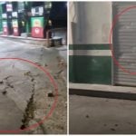 Los manifestantes arrojaron piedras en contra de las puertas del servicentro. (Captura de pantalla © DIAZ CANEL SIN GAO-Facebook)