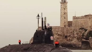 Viejas imágenes del submarino ruso en las aguas cubanas. (Captura de pantalla © Al Jazeera English-YouTube)